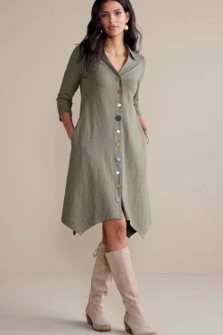 3/4 Sleeve Danielle Button Dress