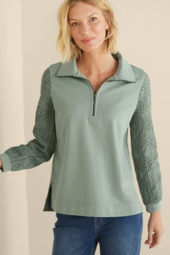Crochet Sleeve French Terry Tunic