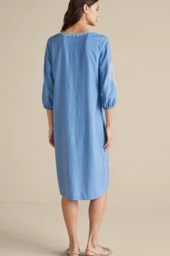Hasana Linen Blend Midi Dress