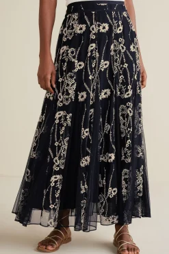 Petites Leatrice Embroidered Maxi Skirt