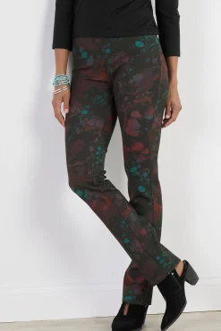 Petites Perfect Ponte Marbled Pull-On Straight Leg Pants