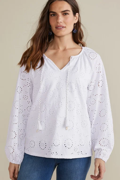 Petites Rhiannon Eyelet Peasant Top