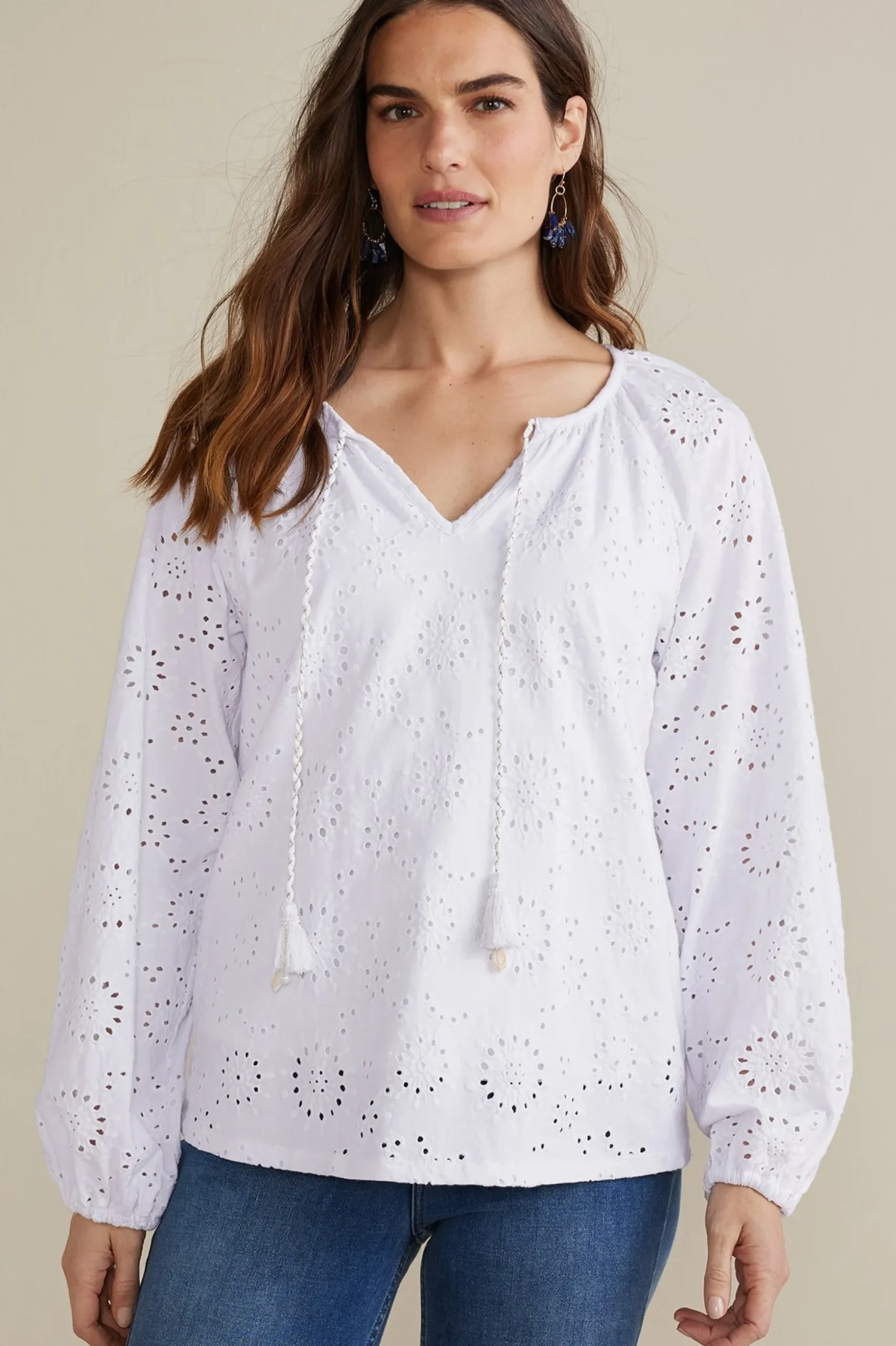Petites Rhiannon Eyelet Peasant Top
