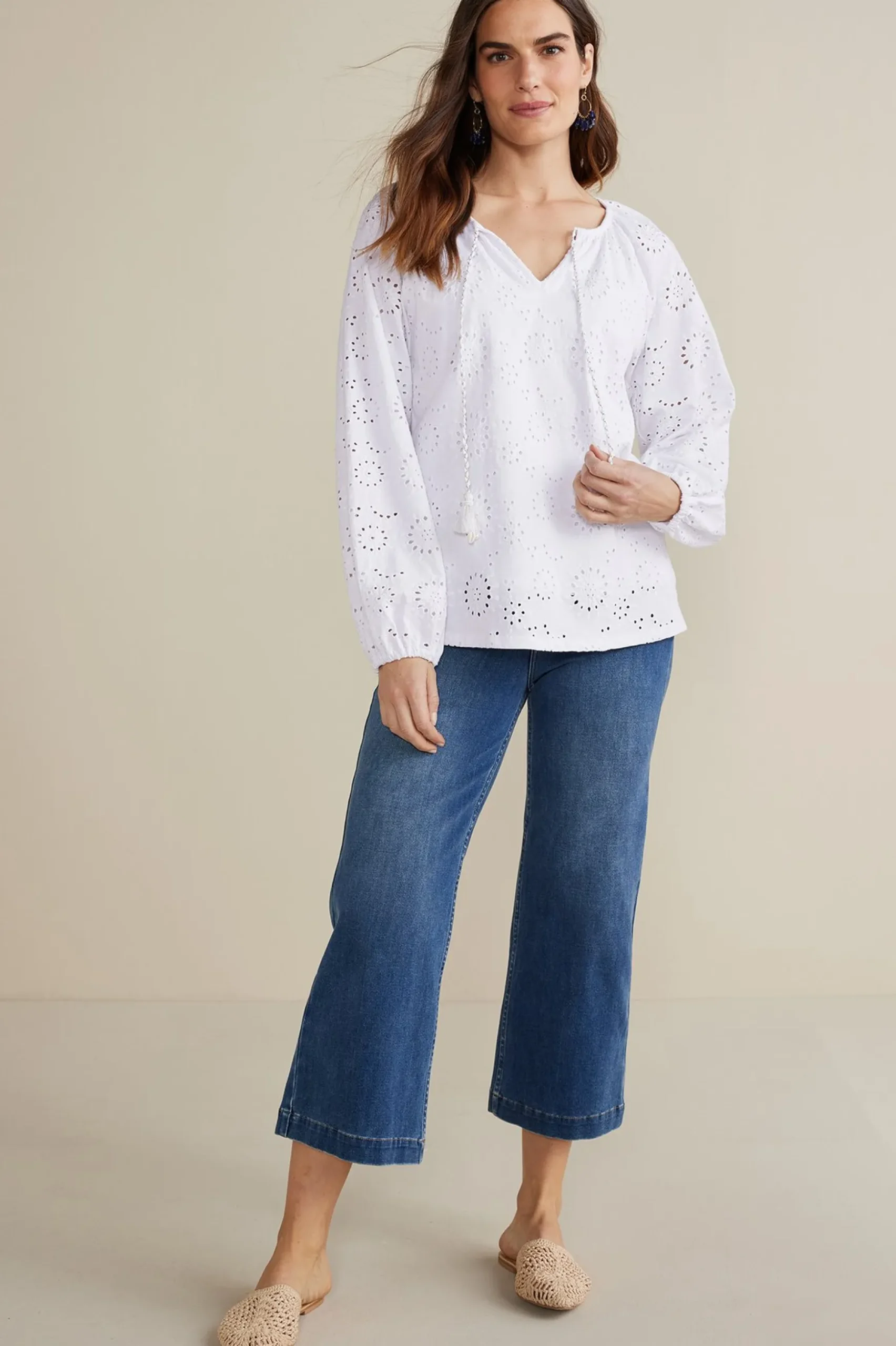 Petites Rhiannon Eyelet Peasant Top