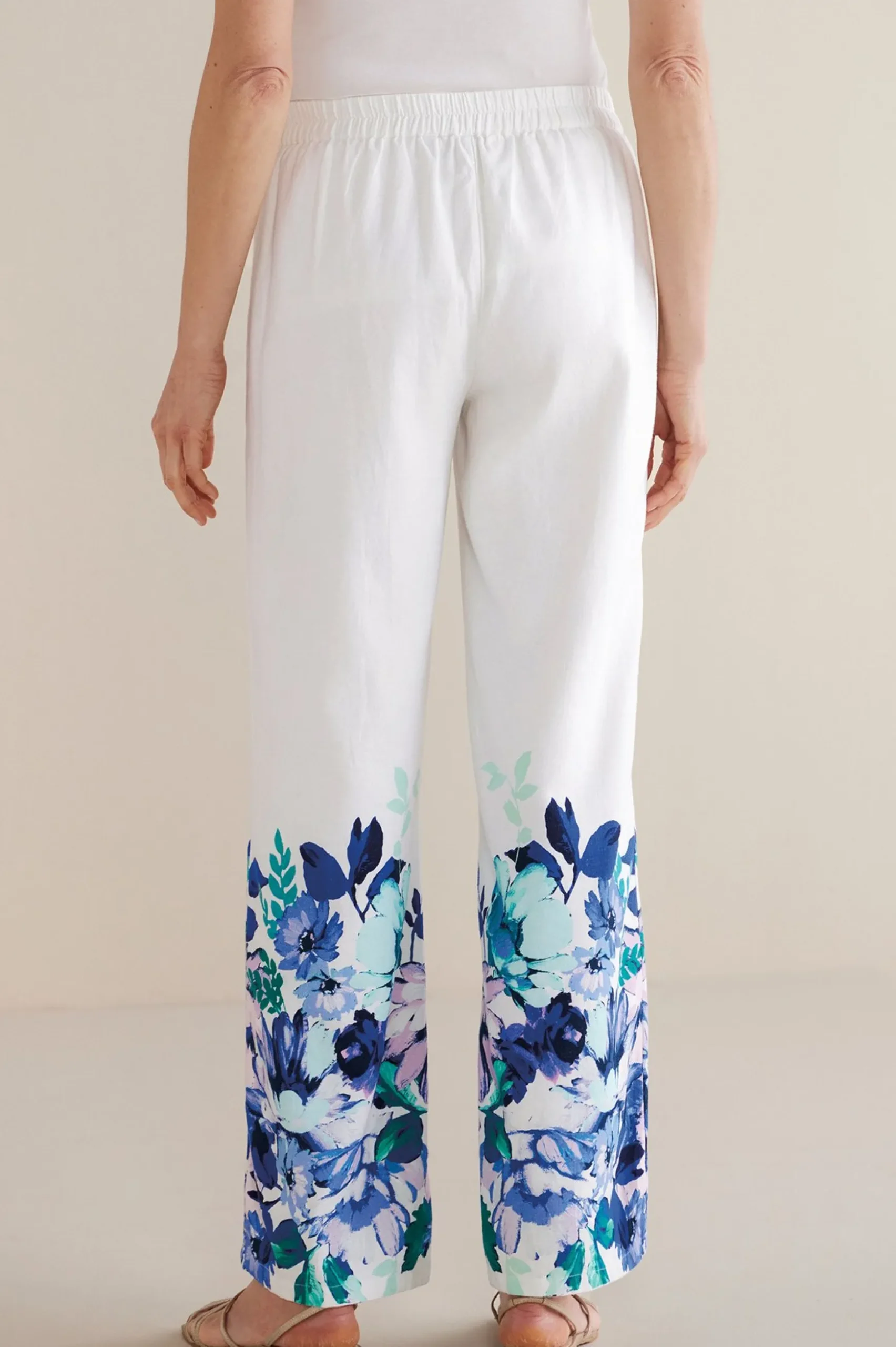 Petites Ronna Linen Blend Wide Leg Pants