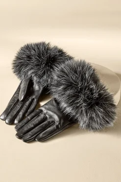 Sasha Faux Fur Leather Gloves