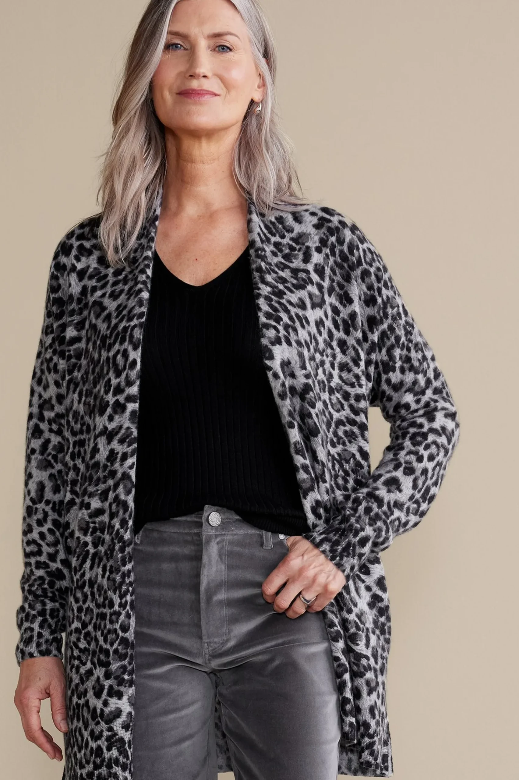 Sibyl Cashmere Printed Cardigan